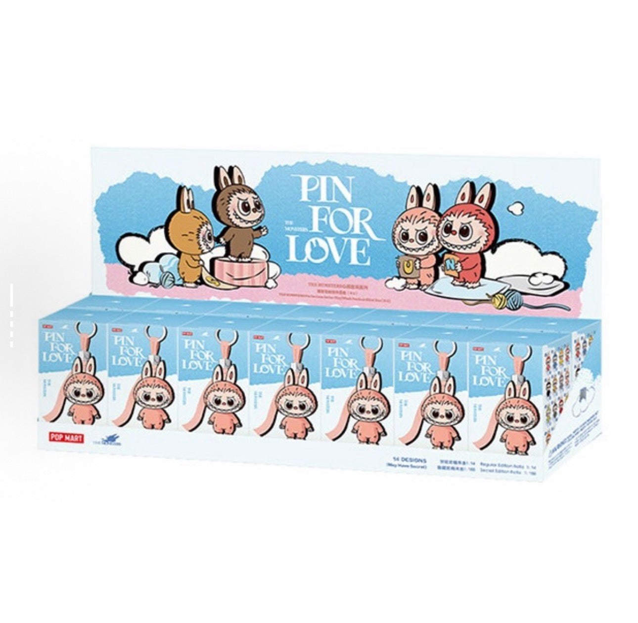 THE MONSTERS Pin for Love Series-Vinyl Plush Pendant Blind Box (N-Z)